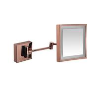 Genérico Espejo de Pared con Aumento de 3X, Espejo de Maquillaje para baño, hogar y Hotel, Ideal para niñas. Rose Gold, Plug In