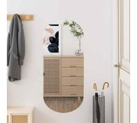 Genérico Espejo de Pared Vidrio Ovalado 35x80 cm,Casa y jardín,Decoración,Espejos-350456