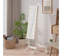 Genérico Espejo de pie con LED Blanco 34x37x146 cm,Casa y jardín,Decoración,Espejos-351766