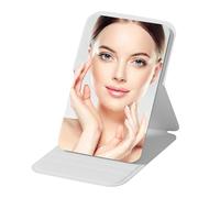 Genérico Espejo de Viaje Plegable: Superficie de Maquillaje HD, Juego de Accesorios de tocador portátil, Espejo de Belleza con Cubierta de Cuero de PU, Marco, Estuche de Transporte | Vista