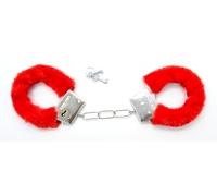 Genérico Esposas de Peluche Rojas con Llaves, Accesorios de Disfraz para Fiesta, con Liberación Rápida