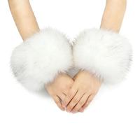 Genérico Esposas De Piel - Puños Peludos De Mujer Para Muñecas Para Adultos | Mangas Y Puños Para Brazos De Invierno, Cómodos, Y Esponjosos, Plateados | Accesorios De Disfraces