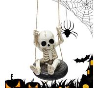 Generico Esqueleto de Halloween - Esqueleto Tire Swing Sculpture | Adornos colgantes decorativos para interiores y exteriores | Paredes de jardín, madera, techos, decoraciones de ese ambiente de H