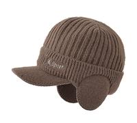 Genérico esquí niño bajo casco elástico sombrero de invierno hombres sombrero de lana engrosada sombrero de punto cálido al aire libre en otoño e invierno gorro de esquí verde, caqui, Talla única