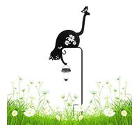Genérico Estaca De Gato Metal con Luz Solar - Animal Metálico Automático Impermeable para Césped - Decoración De Gato - para Patio, Sendero, Césped, Exterior, Jardín, Estilo Rústico,