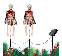 Genérico Estaca Solar Esqueleto Calavera Falsa Iluminada con Estaca