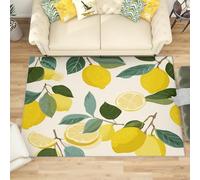 Genérico Estampado de LimóN Amarillo Alfombra Habitación Infantil 60x90cm - Color de La Luz Suave Antideslizante y Lavable Alfombra de Franela para Salón, Sala de Juegos, Entrada Decoración del Hogar