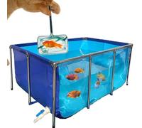 Genérico Estanque de Lona de PVC con Panel Transparente y válvula de Drenaje, 300x150x60 cm, Ideal para la cría de Carpas koi y Tortugas. Piscina acuática de fácil Montaje para Uso Exterior.