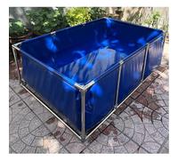 Genérico Estanque de Peces de Lona de PVC con Estructura de Acero - Piscina elevada Plegable de 750 l para acuicultura y baños en el jardín - Tanque de Agua Rectangular Resistente (1,5 x 1 x 0,5 m)