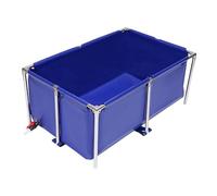 Genérico Estanque de Peces de Lona de PVC - Piscina elevada Rectangular con Estructura galvanizada, Tanque de Almacenamiento de Agua Plegable para acuicultura y piscicultura (2,5 x 1 x 0,6 m)