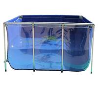 Genérico Estanque Grande de Lona de PVC con Marco Resistente y Panel Transparente, 300x200x60 cm, Ideal para la cría de Carpas koi, acuicultura, riego agrícola, fácil de Instalar con válvula de drena