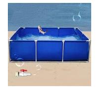 Genérico Estanque para Peces de Lona de PVC Resistente - Piscina Rectangular elevada, contenedor de Agua Reutilizable con Estructura de Acero para Acuario Exterior, Ideal para Carpas koi y Peces Dora