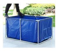 Genérico Estanque Plegable Grande de PVC para Peces: pecera Rectangular elevada con válvula de Drenaje para cría al Aire Libre, riego, Camping y Uso en jardín.