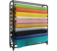 Genérico Estante Ajustable de Alta Resistencia para Rollos de Tela - Organizador de Acero para Vinilo, Cuero, láminas para Ventanas y Papel Tapiz - Diseño móvil con Barra para Colgar para un fácil AC