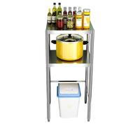 Genérico Estante Almacenamiento de Acero Inoxidable de 2 Niveles, Nivel Inferior Abierto, Mini Nevera, Horno Microondas, Mesa con Estantes Ajustables, for Cocina, Cuarto de Lavado(L60xW30xH120cm)