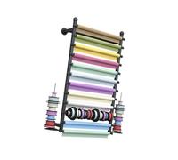 Genérico Estante Almacenamiento Rollos Tela, Soporte Rollo Comercial Textil Grande montado en Pared, for organización carretes Textiles Papel Tapiz película Ventana(Black,70x20x120cm)