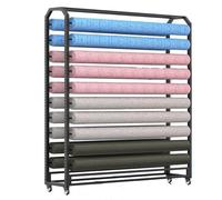 Genérico Estante Colgante Grande Ajustable para Rollos de Tela, Organizador Comercial de Acero Resistente con Ruedas, Expositor de Telas, Estante Colgante Grande para carretes de Vinilo, películas qu