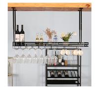 Genérico Estante Colgante para Copas de Vino, Estante de Techo para Copas de Vino, Mueble Ajustable para Colgar Vino, escurridor de Copas de Vino para Comedor o Bar en casa (Color: Negro, t