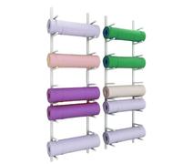 Genérico Estante Colgante para Esterillas de Yoga,Soporte de Pared con Gran Capacidad,para Rodillos de Espuma,MonopatinesTablas de Esquí Organizador de Almacenamiento Equipos Fitness-White||5 Levels