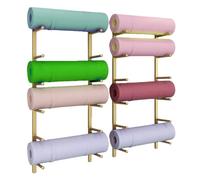 Genérico Estante Colgante para Esterillas de Yoga,Soporte de Pared con Gran Capacidad,para Rodillos de Espuma,MonopatinesTablas de Esquí Organizador de Almacenamiento Equipos Fitness-Gold||9 Levels