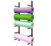 Genérico Estante Colgante para Esterillas de Yoga,Soporte de Pared con Gran Capacidad,para Rodillos de Espuma,MonopatinesTablas de Esquí Organizador de Almacenamiento Equipos Fitness-Black||9 Levels