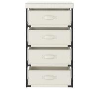 Genérico Estante de Almacenamiento 4 cestas de Tela Acero Crema,Armarios y Almacenamiento,Taquillas y armarios de almacenamiento-322624