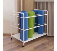 Genérico Estante de Almacenamiento con Ruedas para esterillas de Yoga: Organizador Que Ahorra Espacio para Equipos de Gimnasio en casa, Soporte Duradero para esterillas de Yoga, solución Esencial de