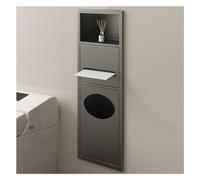 Genérico Estante de Almacenamiento de Ducha de Acero Inoxidable para Montaje en Pared con Papelera empotrada, Organizador Impermeable Gris, 63x20x13,5 cm - La solución Ahorrar Espacio e