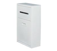 Genérico Estante de Almacenamiento de Pared de Acero Inoxidable - Organizador de baño fácil de Mover y sin taladros, Moderno nicho para Papelera - 30 x 50 cm, Ideal para Dormitorio y baño (Blanco)
