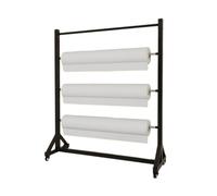 Genérico Estante de Almacenamiento de Rollos de Tela de 3 Niveles, Resistente y móvil, para Textiles Grandes, Papel Tapiz y películas para Ventanas. Carrito de Acero con Ruedas (160 x 140 x 50 cm). I