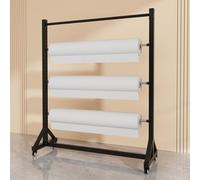 Genérico Estante de Almacenamiento de Rollos de Tela Grande con Barra Ajustable para Colgar, Organizador Comercial de Acero Resistente con Ruedas, Soporte de Rollo de Papel de Regalo de Metal indepen