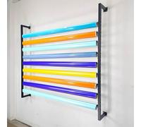 Genérico Estante de Almacenamiento de Rollos de Tela Grande con Barra Colgante Ajustable, Organizador Comercial de Acero Resistente con Ruedas, Estante de Pared de Metal para Soporte de Rollo de Vini