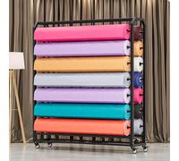 Genérico Estante de Almacenamiento de Rollos de Tela Grande y Resistente con Varillas y Ruedas Ajustables - Organizador de Acero para Vinilo, Cuero, láminas para Ventanas y Papel Tapiz (14 Varillas,