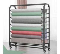 Genérico Estante de Almacenamiento móvil para Rollos de Tela Grandes, Organizador de Vinilo metálico Ajustable para películas de Cambio de Color para Autos, Rollos de Cuero, películas para Ventanas y