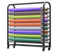 Genérico Estante de Almacenamiento para Rollos de Tela de Gran tamaño con Barra Ajustable, Organizador Comercial de Acero Resistente con Ruedas. Estante de Almacenamiento para Rollos de Tela comercia