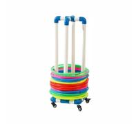 Genérico Estante De Almacenamiento PVC For Círculos Fitness, Soporte Plástico For Equipos Deportivos con Ruedas, Carrito Exhibición Multifuncional,Capacidad Carga 150 Kg(Compatible Diam 55cm)