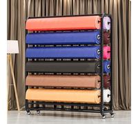 Genérico Estante de Almacenamiento Resistente para Rollos de Tela con Varillas y Ruedas Ajustables - Organizador Comercial de Acero para Vinilo, Cuero, láminas para Ventanas y Papel Tapiz (12 Varilla