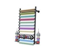 Genérico Estante De Almacenamiento Rollos Tela For Montaje En Pared, Expositor Películas Cambiantes, Organizador, Papel Tapiz Y Manteles(Black,80x120cm)