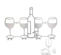 Genérico Estante de Copa de Vino montada en la Pared, Montaje en la Pared Pantalla de Copa de Vino,Colgadora de Botellas de Vino de Metal para de casa - No-Punch Creative Iron Art Upside Down para