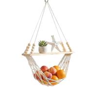 Genérico Estante de Estilo Rústico con y Organizador de Red | Estante Flotante Pared Boho Para Casa Dormitorio Cuarto Bebé Sala Baño Residencia Plantas Juguetes Marcos de