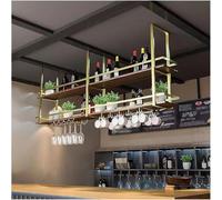 Genérico Estante de exhibición de vino de pared de metal moderno, grillo de barra de bar, casillero de vino de pared, rejilla de vidrio de hierro, soporte para vino con estante para el hogar,