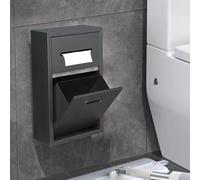 Genérico Estante de Pared de Acero Inoxidable Negro, instalación sin taladros, Organizador de baño versátil, Espacio fácil de Mover para Papelera o artículos Esenciales (26 x 50 cm)