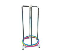 Genérico Estante De Plástico For Almacenamiento Anillos Ejercicio con Peso, Organizador Ligero For Aros Gimnasia, Soporte Móvil For Equipos PE, Capacidad Carga 100 Kg(Gray,Compatible Diam 55cm)