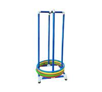Genérico Estante De Plástico For Almacenamiento Anillos Ejercicio con Peso, Organizador Ligero For Aros Gimnasia, Soporte Móvil For Equipos PE, Capacidad Carga 100 Kg(Blue,Compatible Diam 55cm)