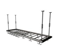 Genérico Estante de Techo para Copas de Vino, escurridor de Copas de Vino, Soporte Colgante Ajustable para Vino de 11,81" a 23,62", Estante Flotante para Bar, Comedor y Bar (Color: Negro, t