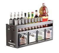 Genérico estante de temporada, estante de condimento,Soporte para de condimentos sin perforaciones - Estantes de baño de gran capacidad, de almacenamiento multifuncional para cocina casera, par