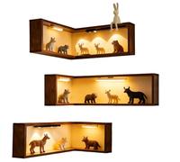 Genérico Estante esquinero montado en la Pared, Que Ilumina tu Espacio, estantes Inteligentes con luz no incluida para Figuras y coleccionables