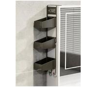 Genérico Estante montado en la Pared, gabinete de Espejo de baño de Almacenamiento Grande con Estante de Almacenamiento Lateral Abierto for baño, Dormitorio, Sala de Estar (60 cm)(Black,60cm/23.4in)