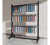 Genérico Estante móvil con Ruedas para Almacenamiento de Telas Textiles, Expositor de pie para Cortinas, edredones, Mantas y Ropa (6 Barras, 140 cm de Ancho).