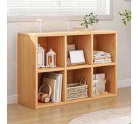 Genérico Estante Organizador Almacenamiento, Gabinete Almacenamiento 6 Cubos, Estante ExhibicióN Multifuncional Independiente, para Sala Estar Comedor Entrada(Oak)